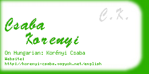 csaba korenyi business card